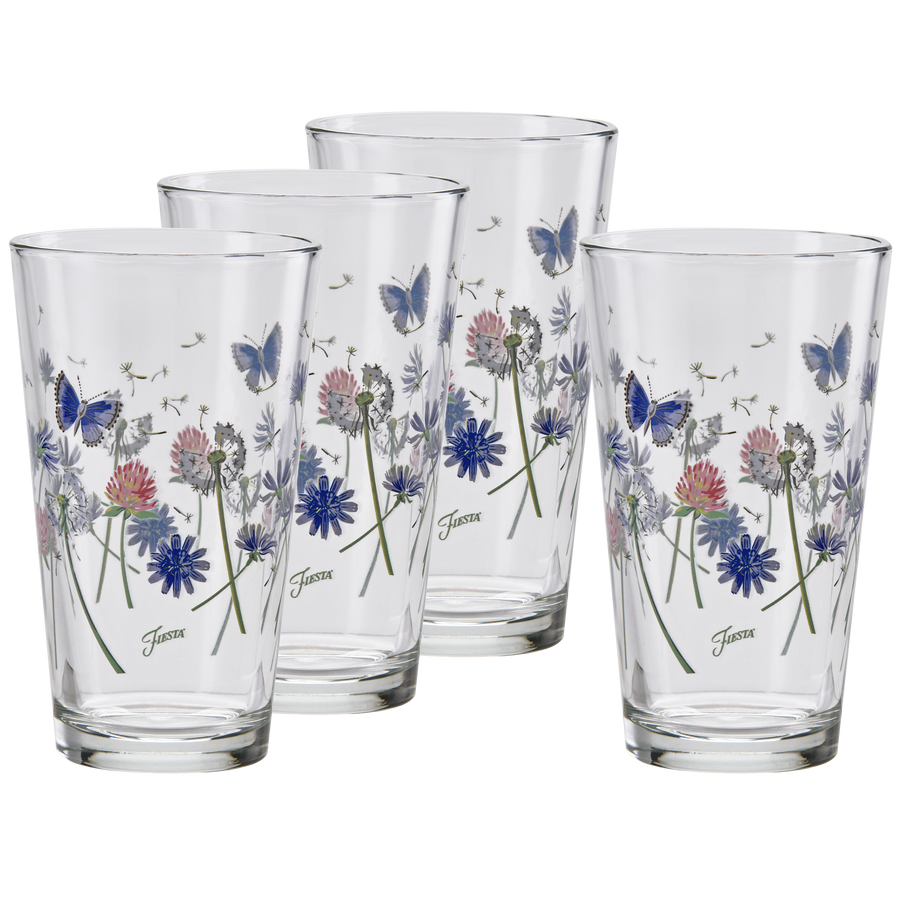 Retired Breezy Floral 16 oz. Cooler Glass - Set of 4