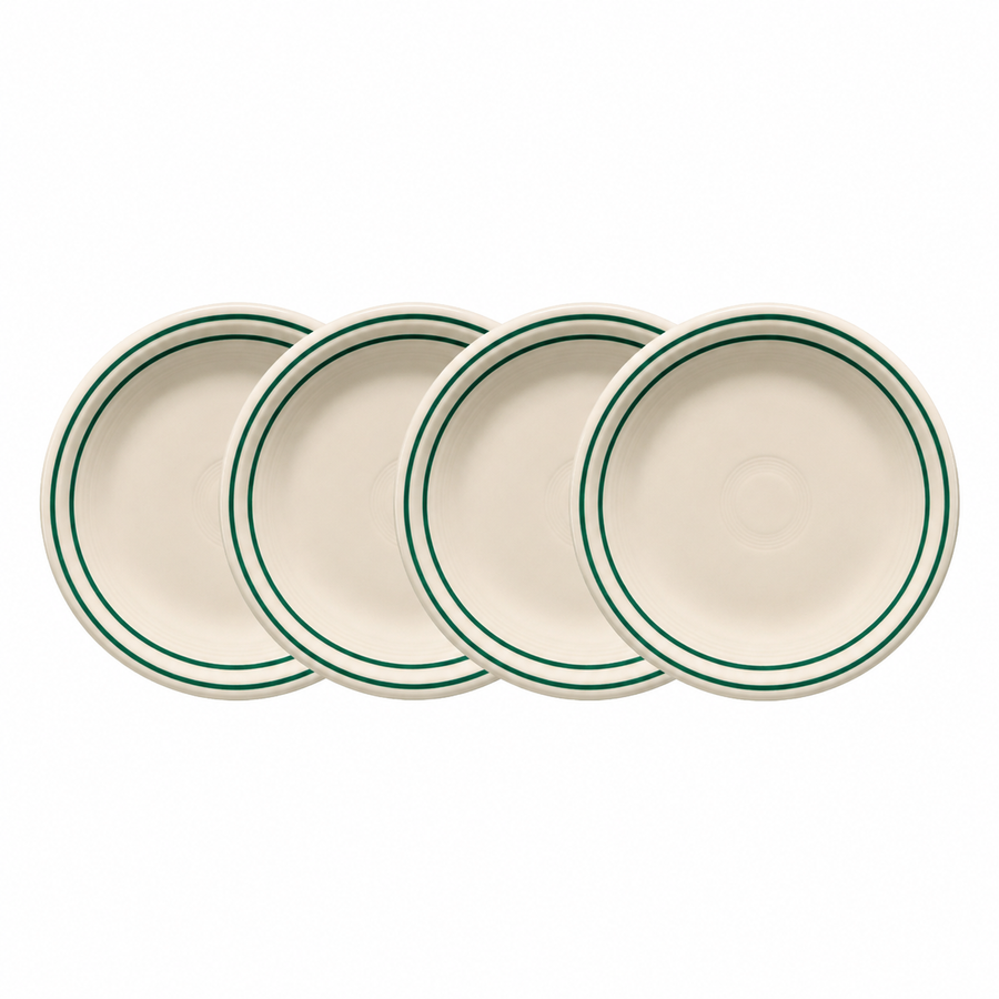 Americana Jade Band Set of 4 Classic Rim 7 1/4-Inch Salad Plates