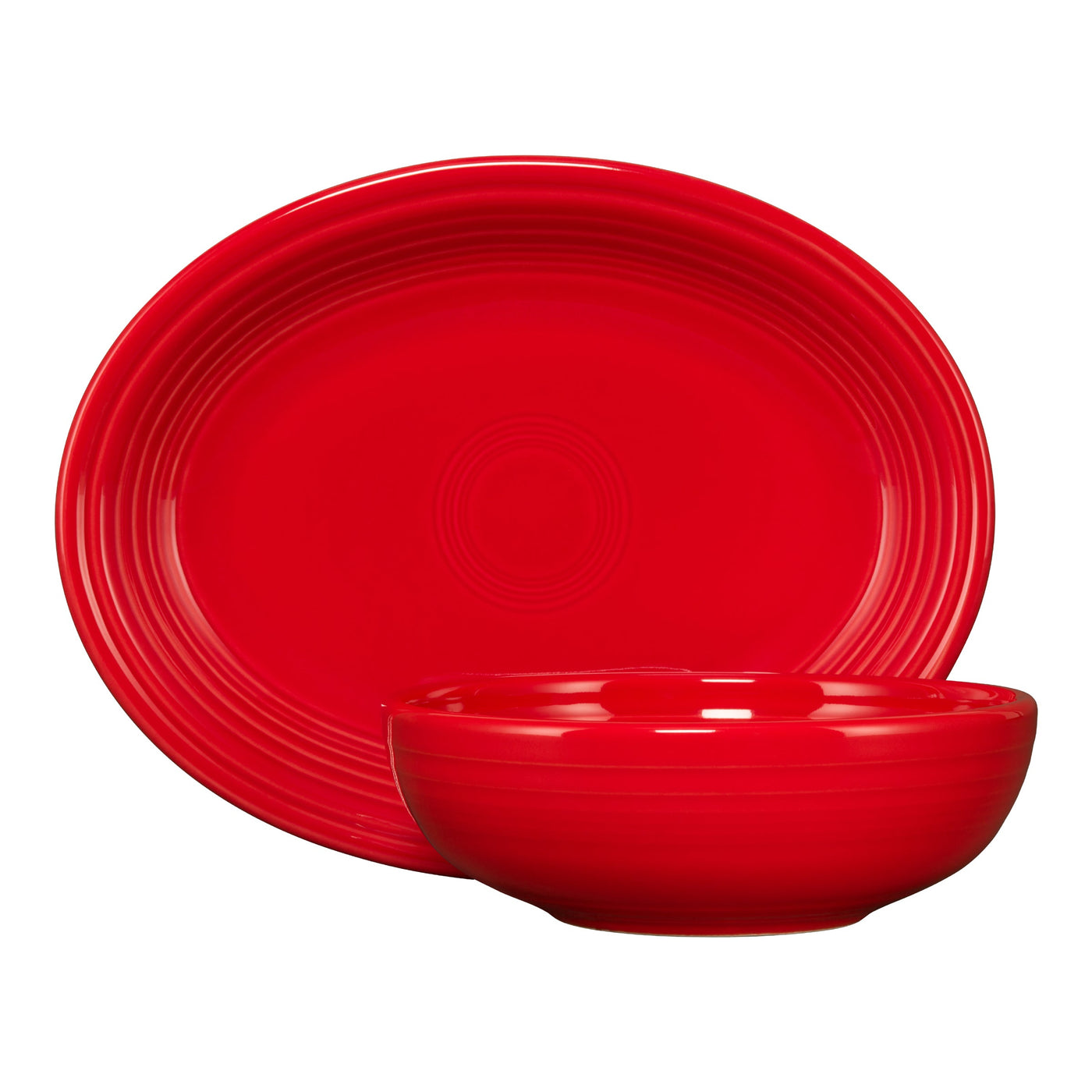 2-Piece Serve Set 11 5/8 Inch Oval Platter & 38 OZ Bistro Bowl