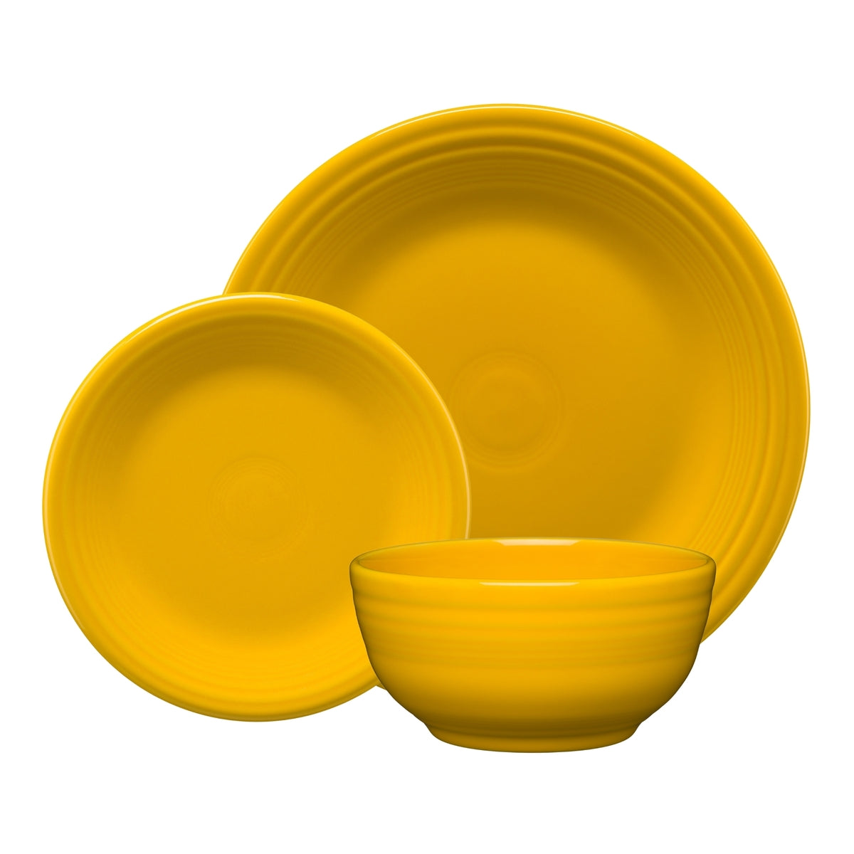 Classic Bistro 3-Piece Dinnerware Set, Service for 1