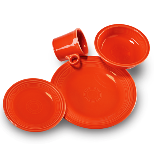 Classic Rim 4-Piece Dinnerware Set, Service for 1
