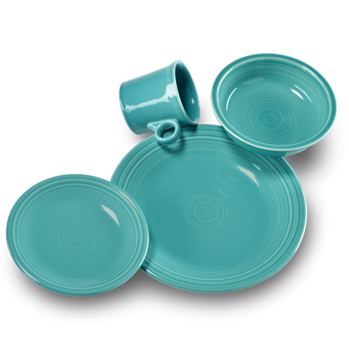 Classic Rim 4-Piece Dinnerware Set, Service for 1