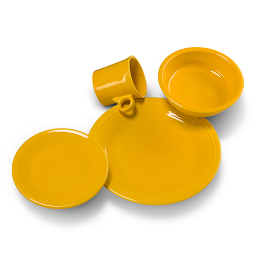 Classic Rim 4-Piece Dinnerware Set, Service for 1