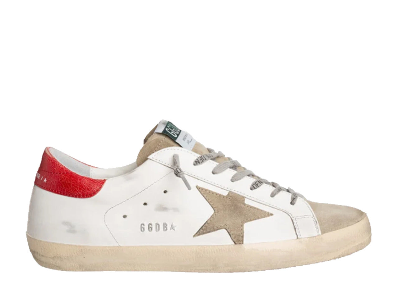 GOLDEN GOOSE Super Star White Taupe Red
