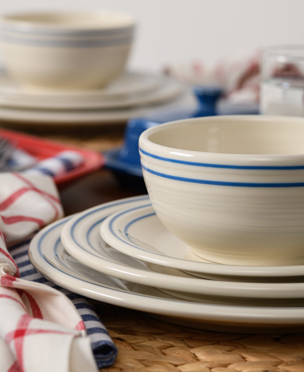 Americana Lapis Band Classic Bistro 3-Piece Dinnerware Set, Service For 1