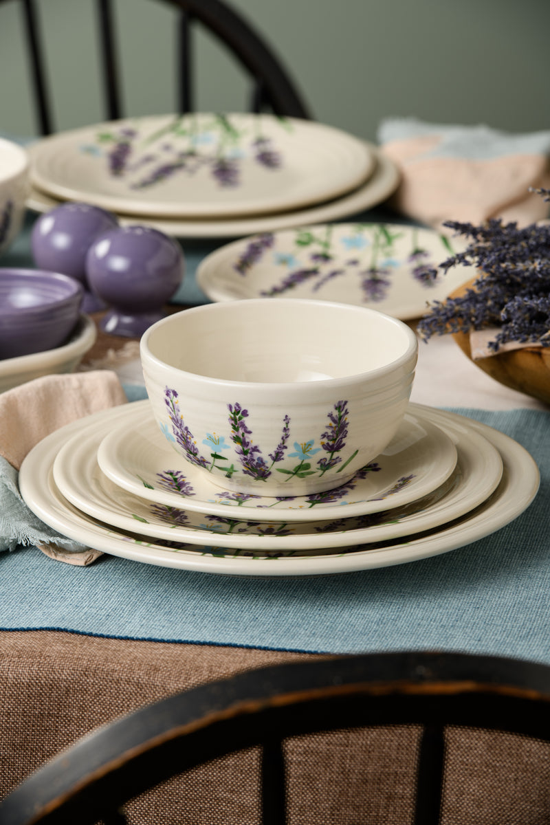 Lavender Bloom Classic Bistro 3-Piece Dinnerware Set, Service For 1