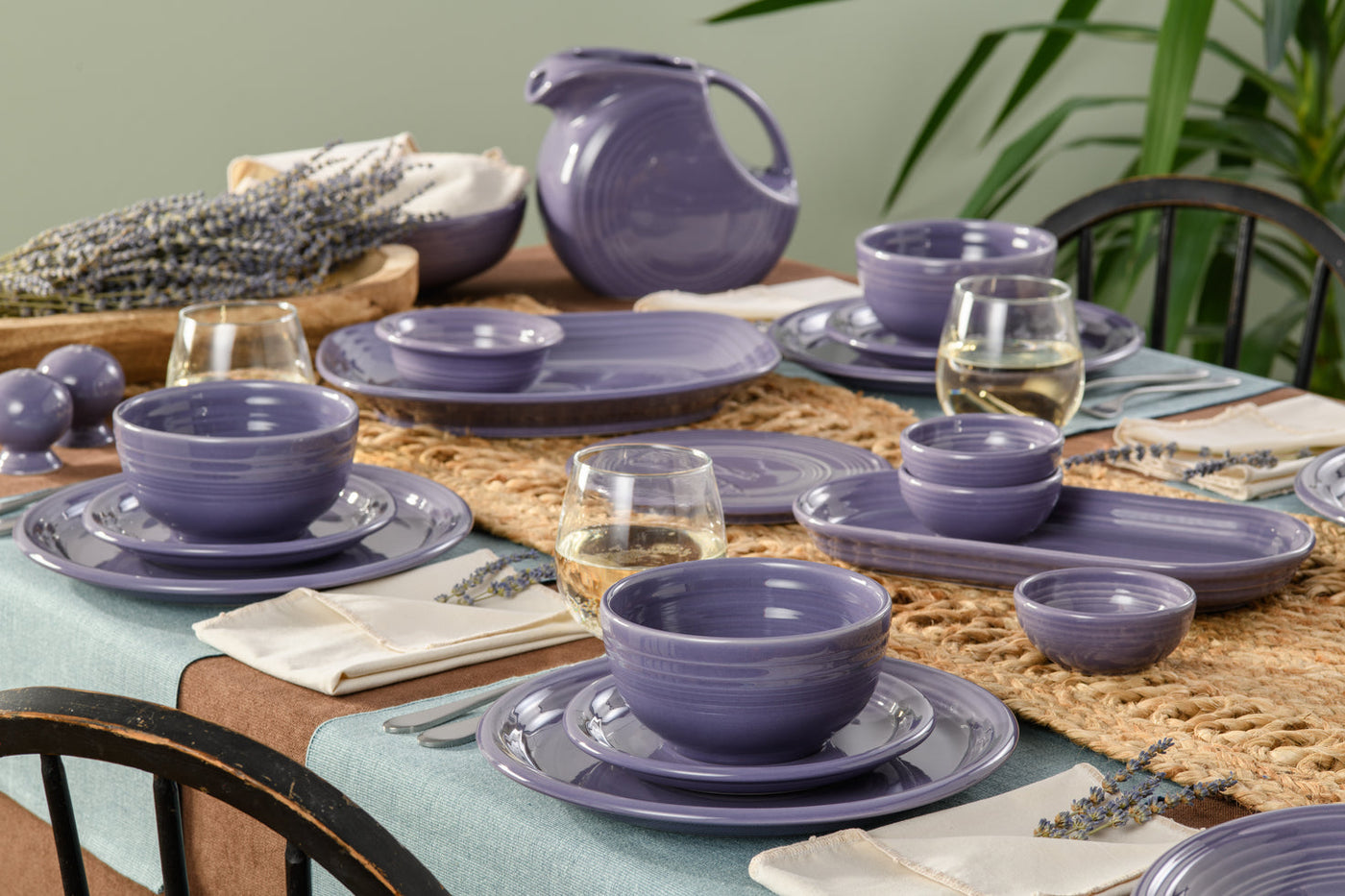 Lavender Bistro Coupe 3-Piece Dinnerware Set, Service for 1