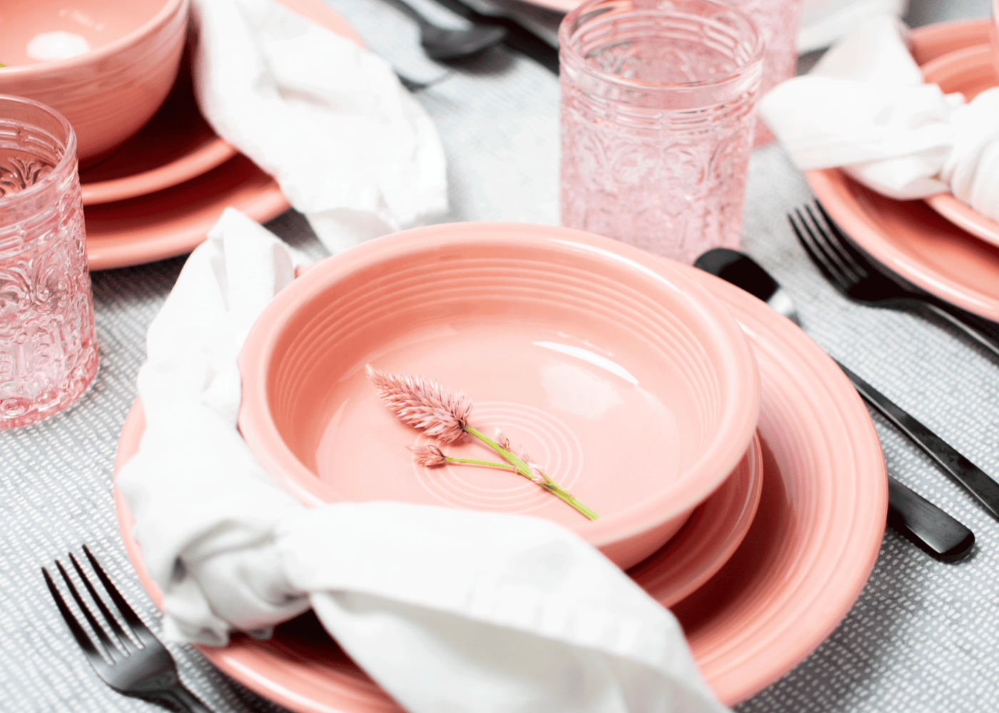 Classic Rim 3-Piece Dinnerware Set, Service for 1