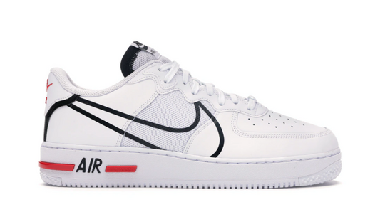 Air Force 1 React White Black Red (GS)