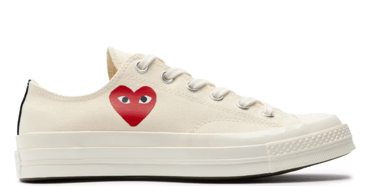 Chuck Taylor All Star 70 Ox Comme des Garcons PLAY Single Small Heart Milk