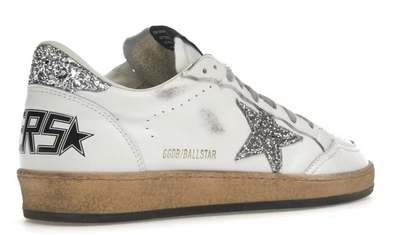 Golden Goose Ball Star White Silver Glitter (Women's)