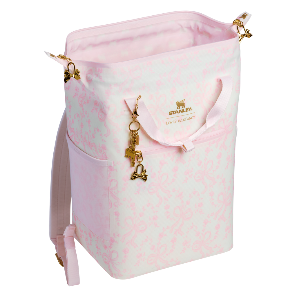 LoveShackFancy Holiday All Day Madeleine Mini Cooler Backpack| 20 Can| 14 QT| 13.2 L