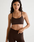 Classic Seamless Cross Back Bra - Chocolate Brown