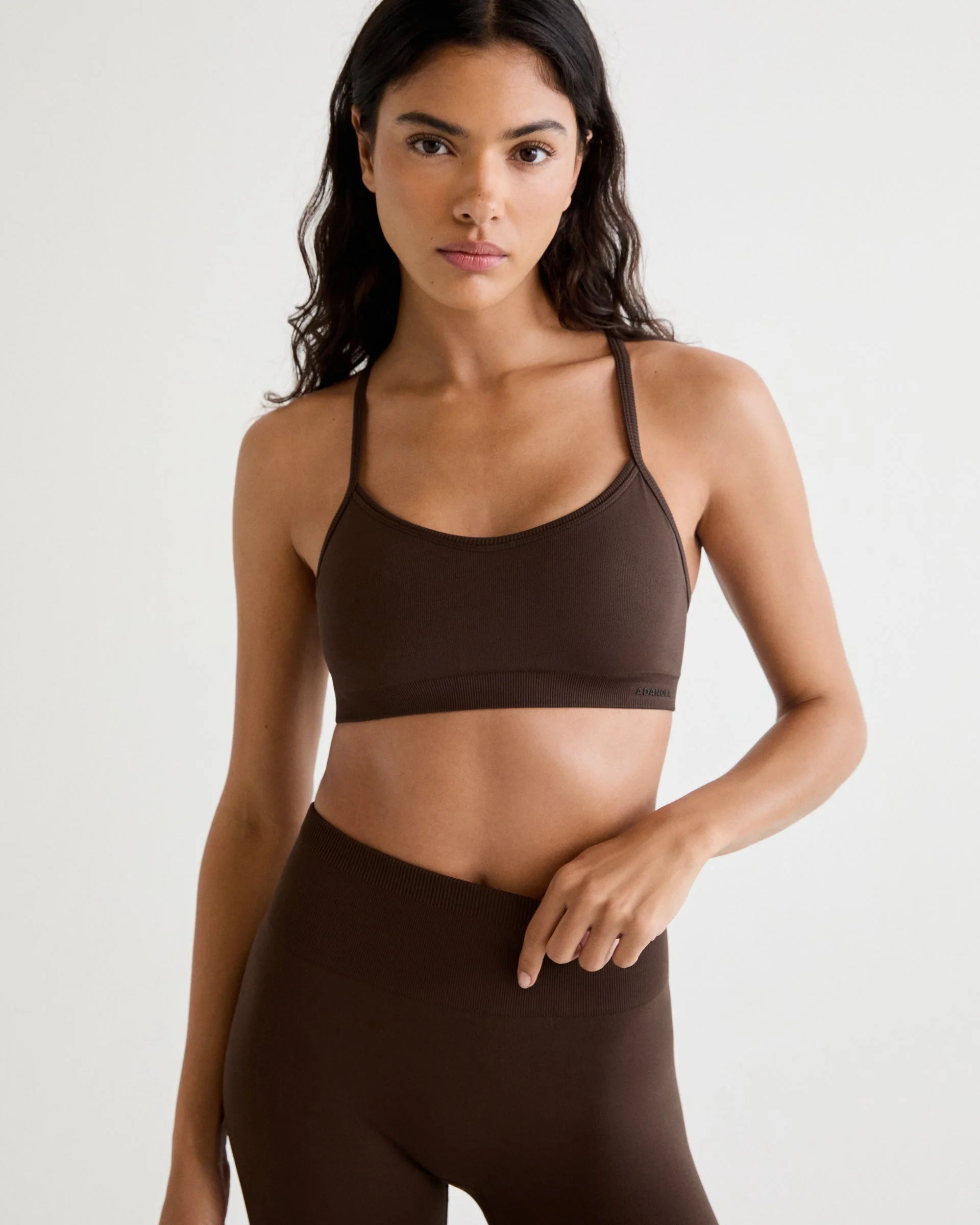 Classic Seamless Cross Back Bra - Chocolate Brown