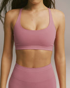 Seamless Racer Back Bra - Dusty Pink