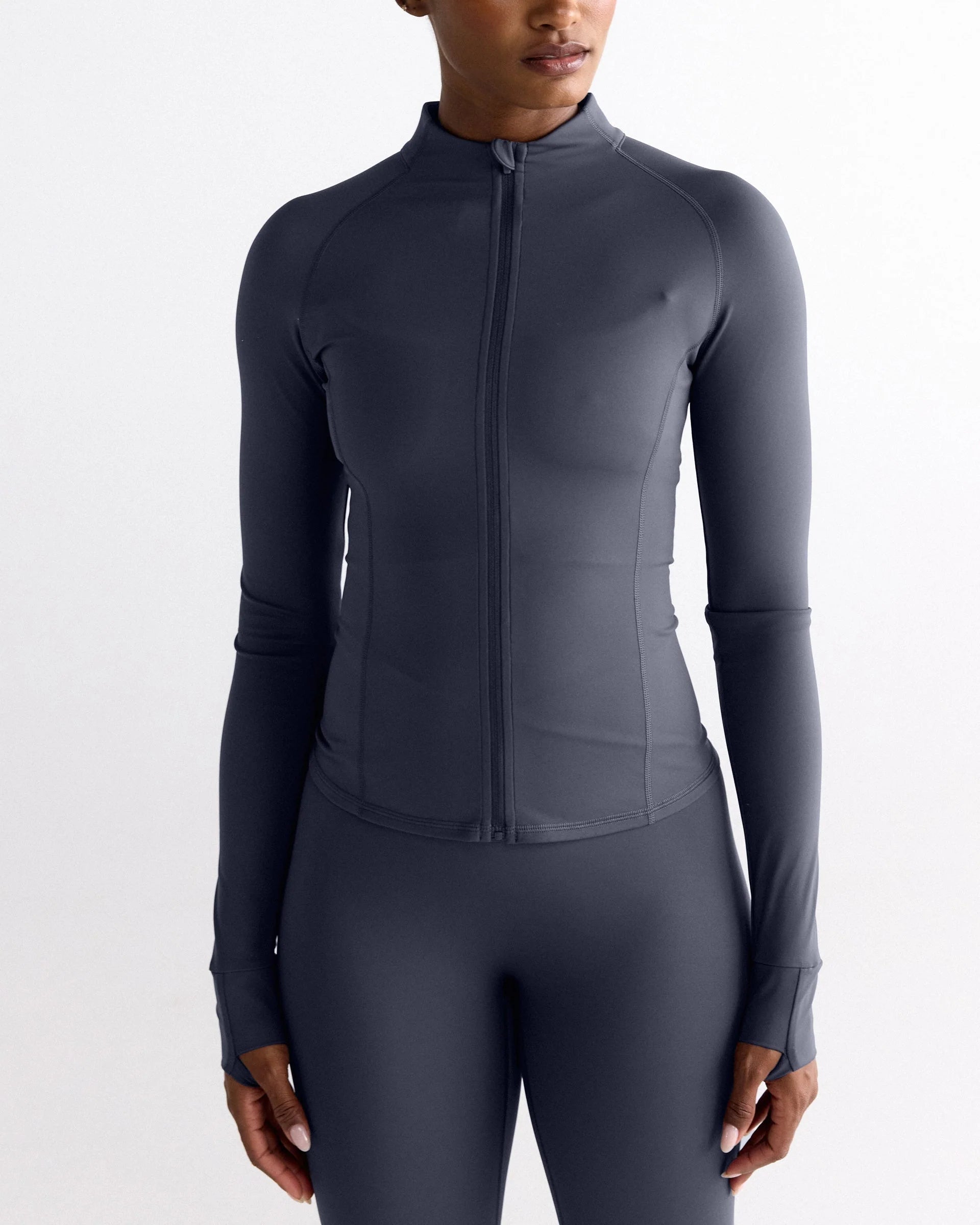 Ultimate Long Sleeve Zip Up Top - Midnight Blue