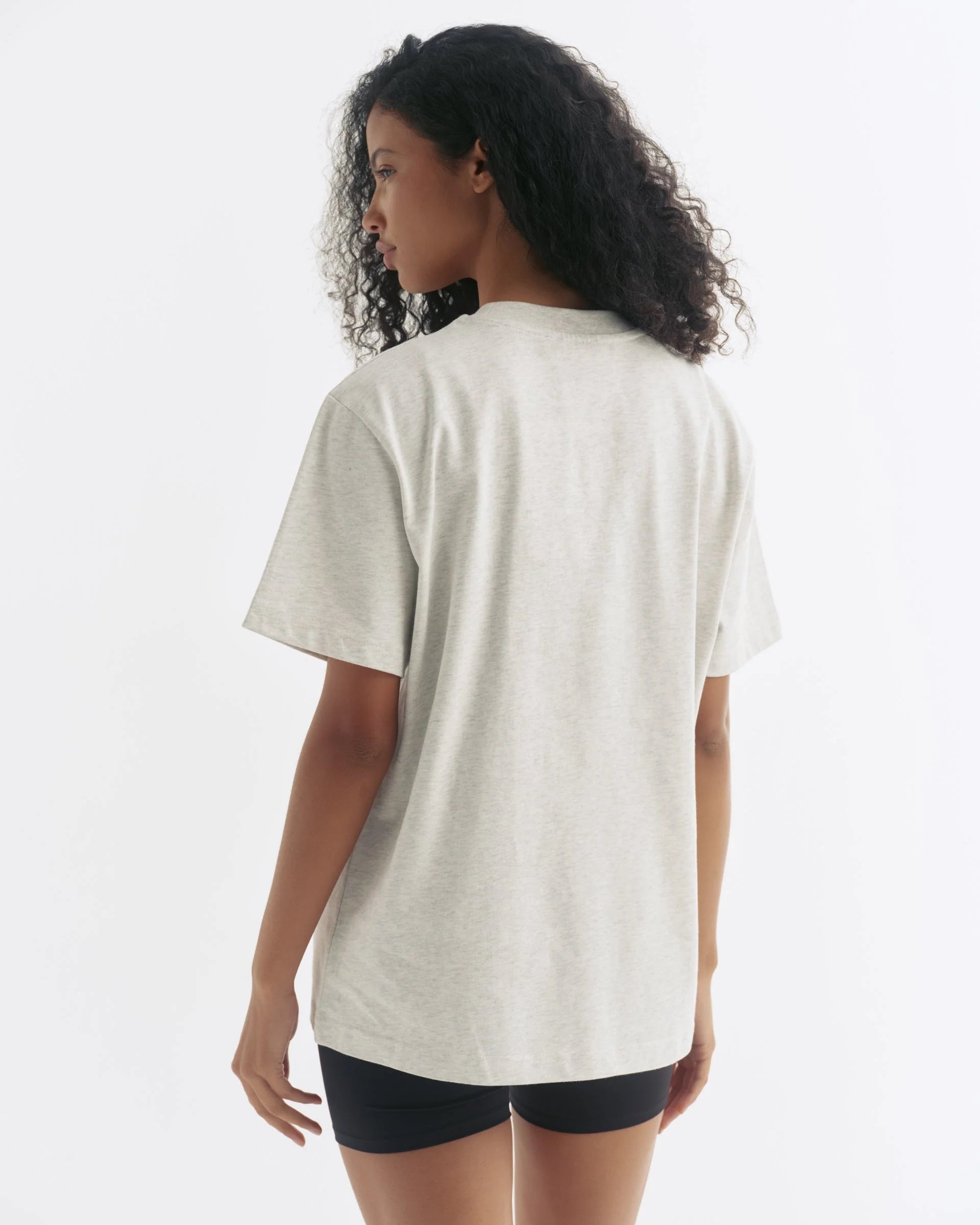 AS Short Sleeve Oversized T-shirt - Light Grey Melange/Black