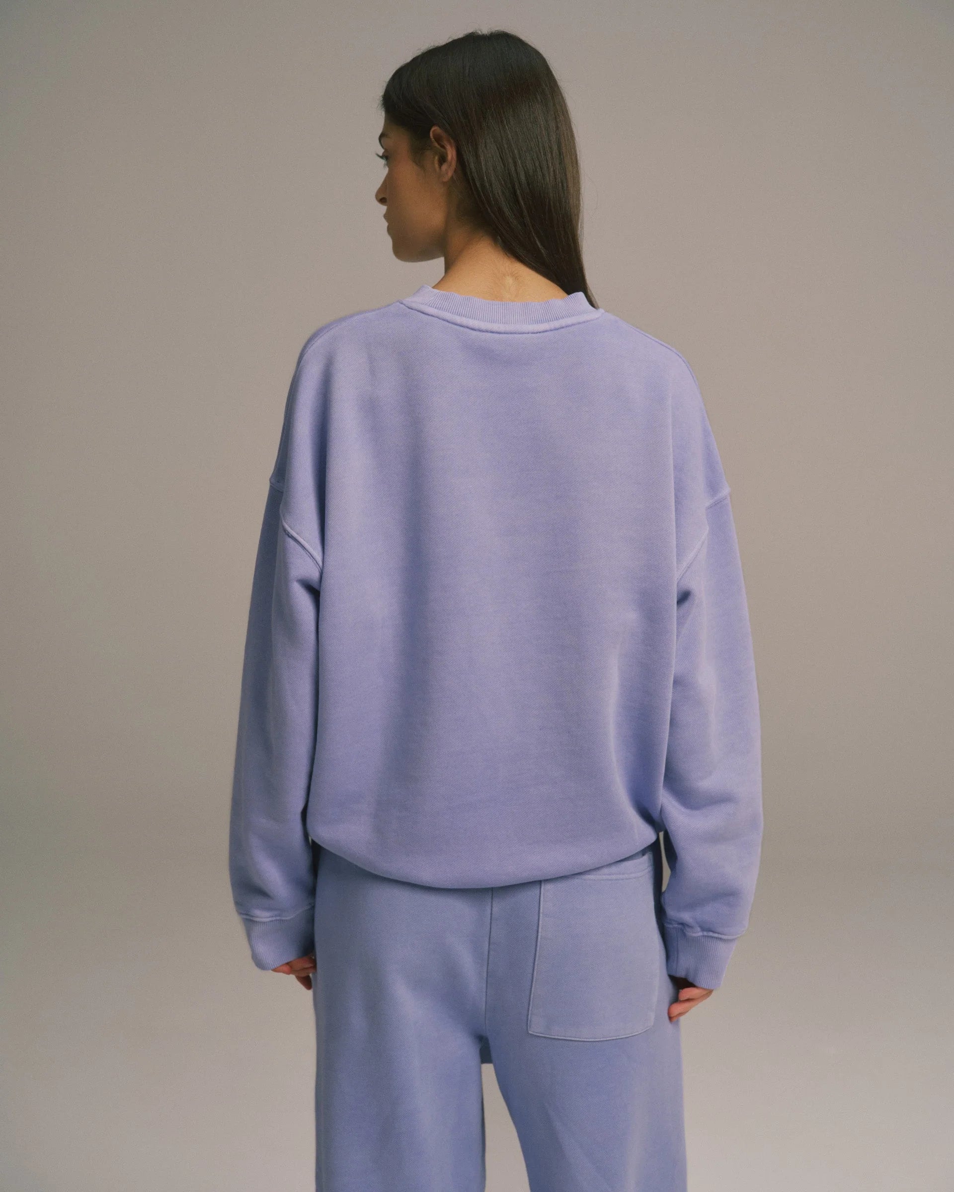 Varsity Oversized Sweatshirt - Washed Lavender
