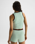 Knit Stripe Vest Top - Mint Green