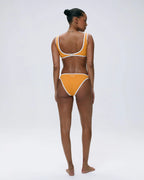 Contrast Bikini Bottom - Mango Orange/Marshmallow White