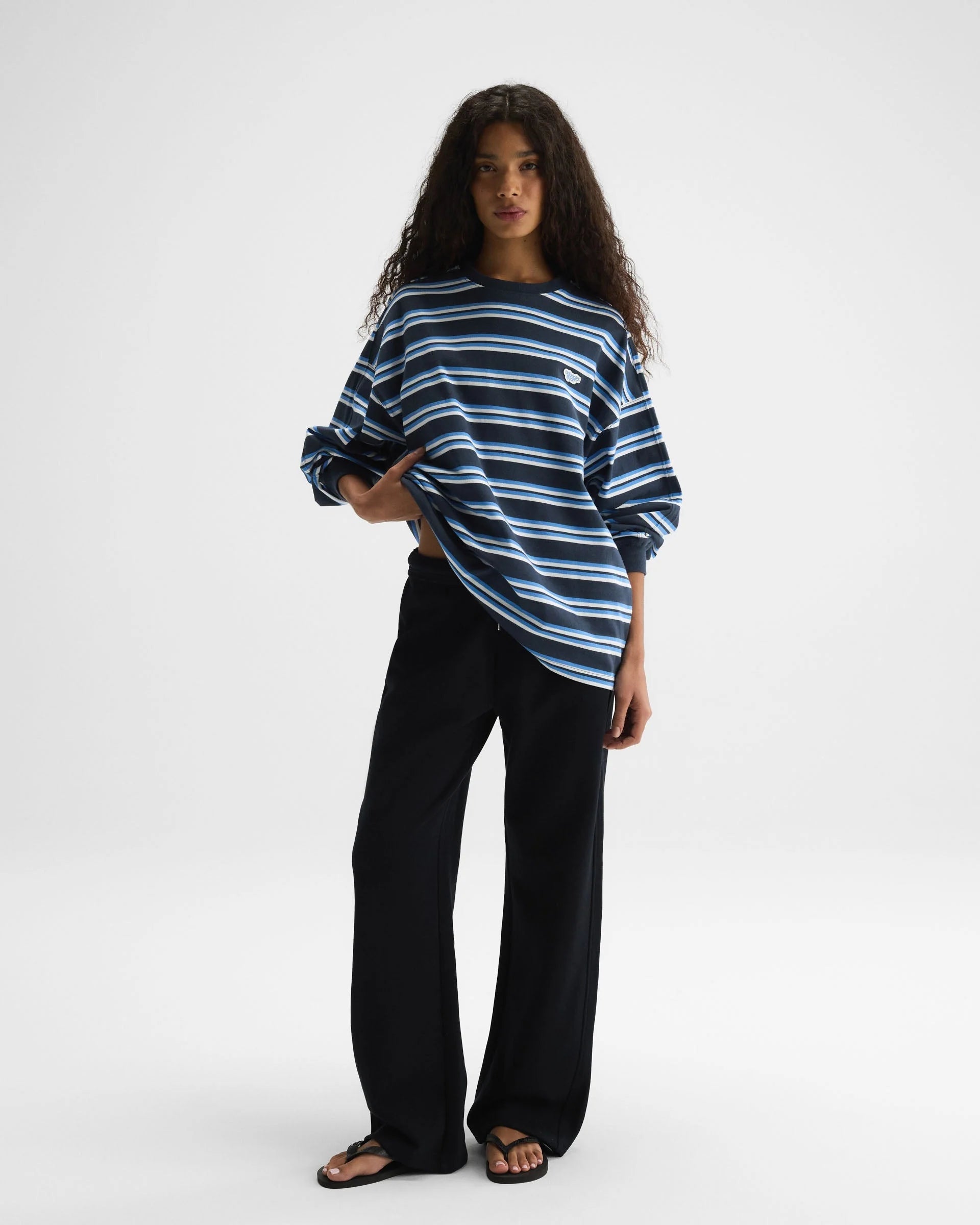 Stripe Long Sleeve T-shirt - Midnight Blue