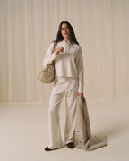 Lightweight Merino Wool Knit Hoodie - Marshmallow White