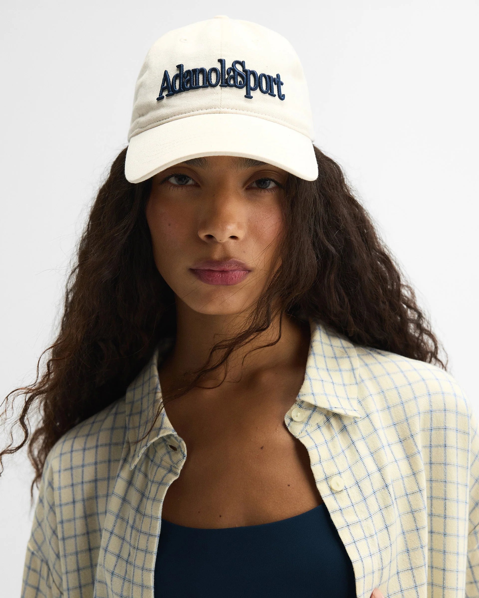Retro Adanola Sport Cap - Cream/Navy Blue