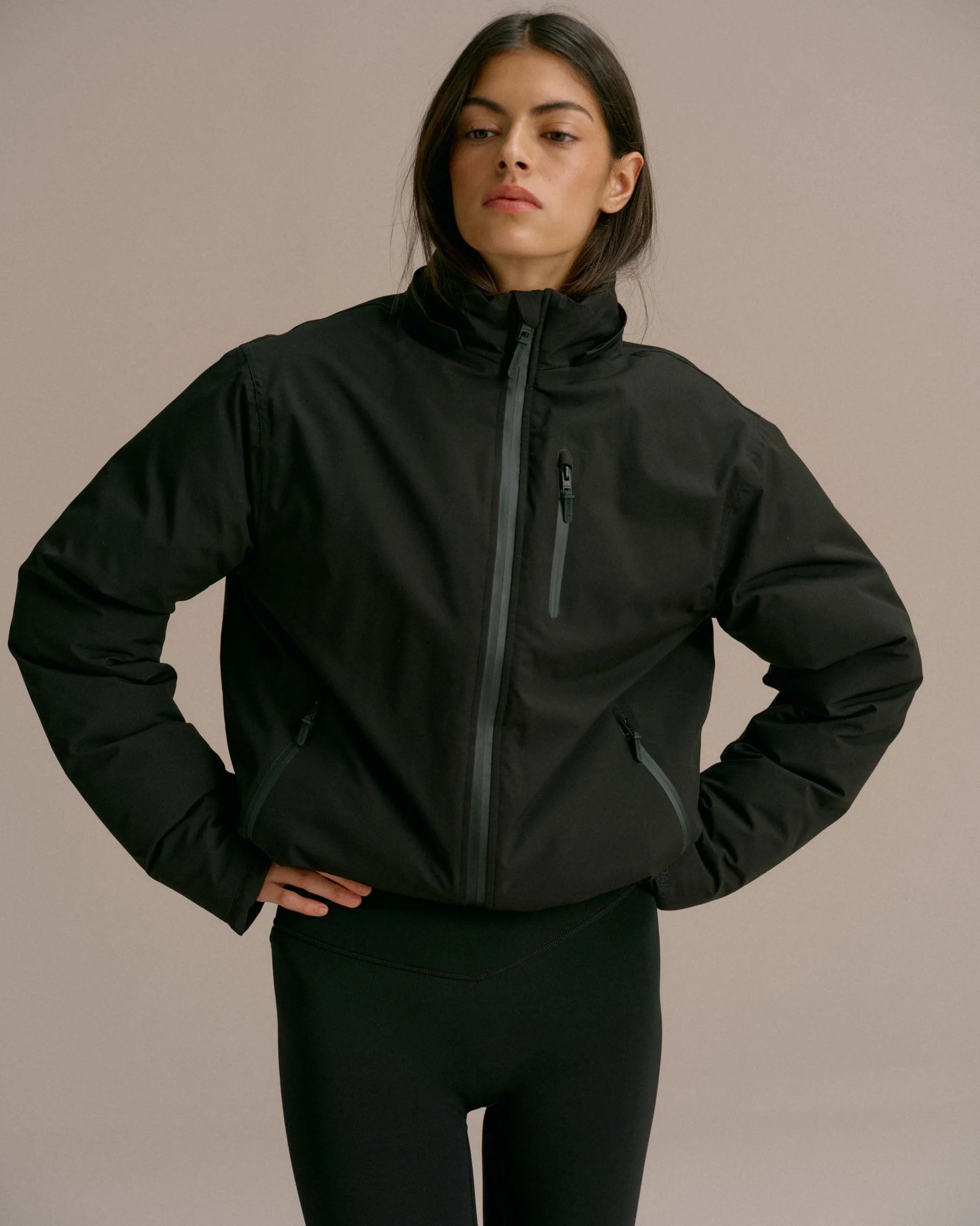 Hooded Waterproof Coat - Black