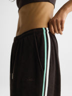 Terry Towelling Straight Leg Trousers - Coffee Bean