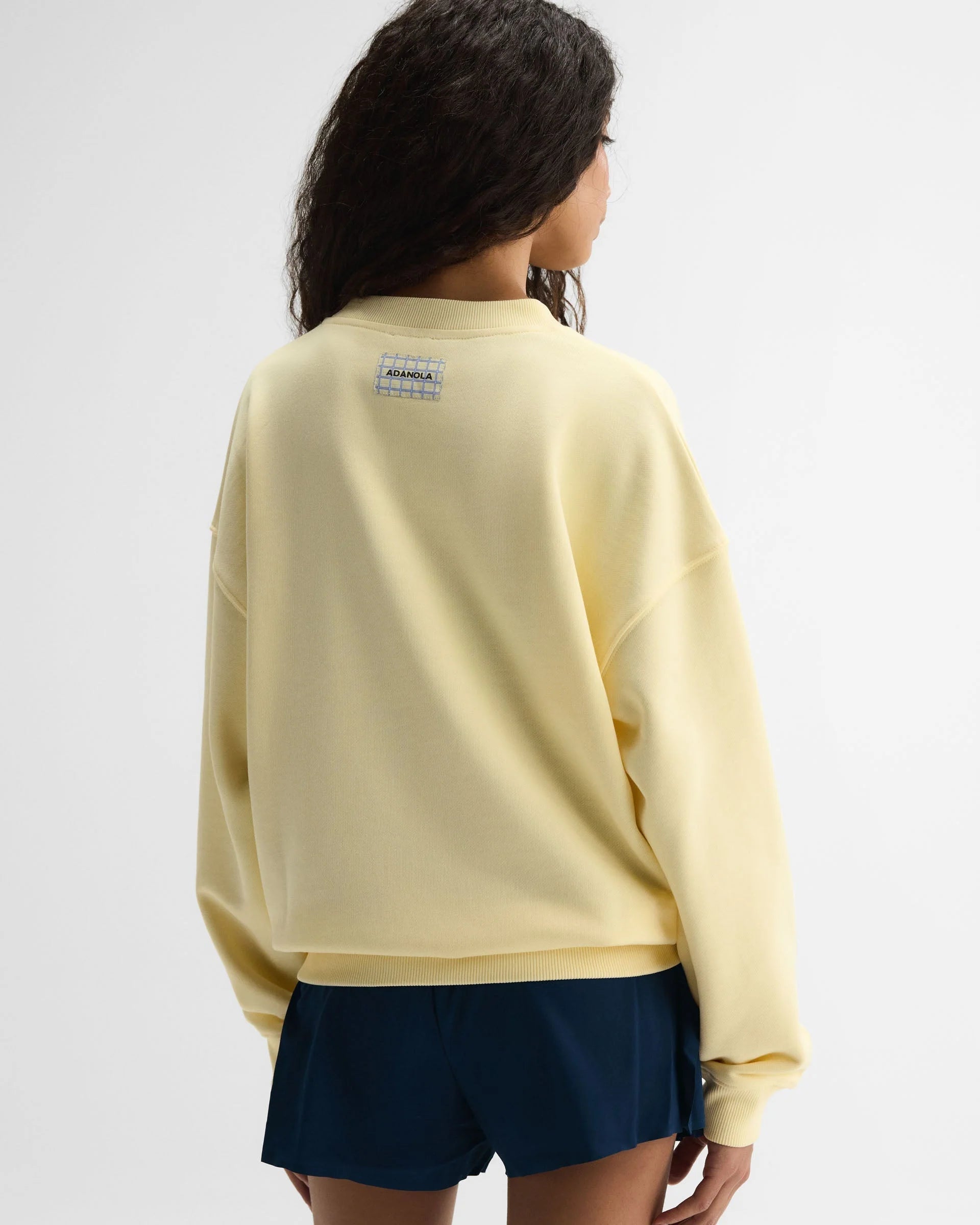 Retro AS Oversized Sweatshirt - Buttercream/Navy Blue
