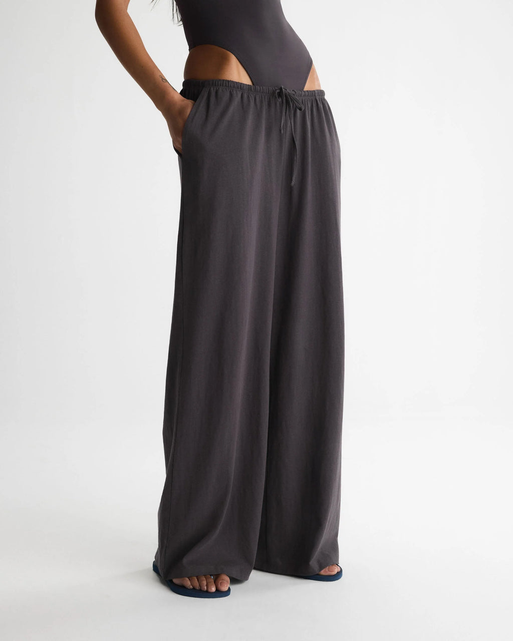 Slub Lounge Trousers - Coffee Bean