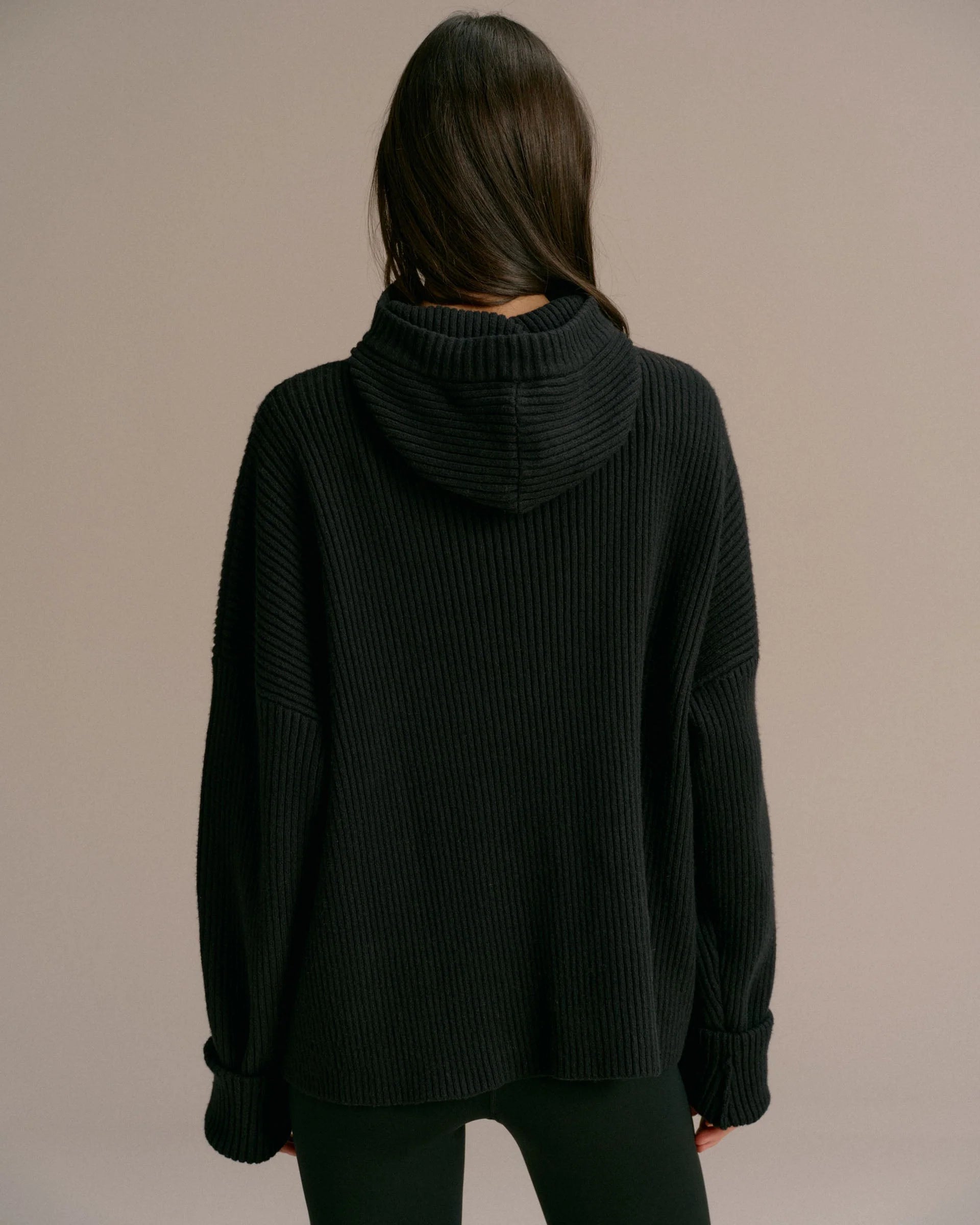 Balaclava Knit Hoodie - Black