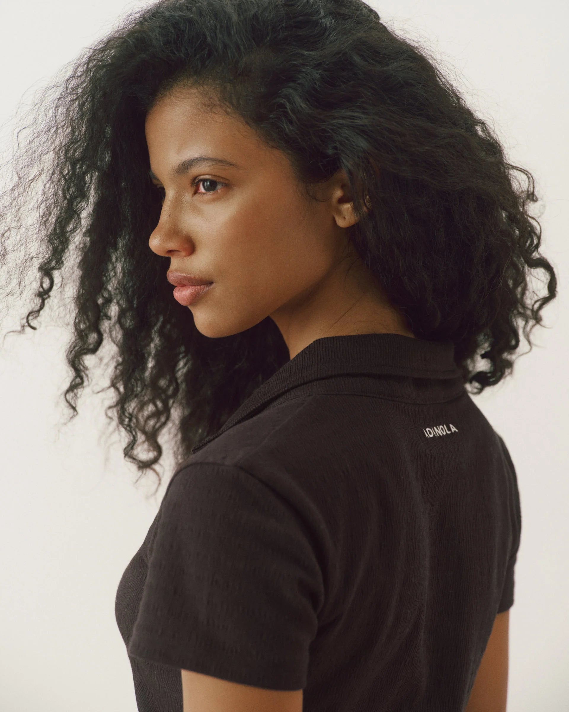 Collared Short Sleeve Top - Coffee Bean