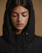 Hooded Puffer Jacket - Black