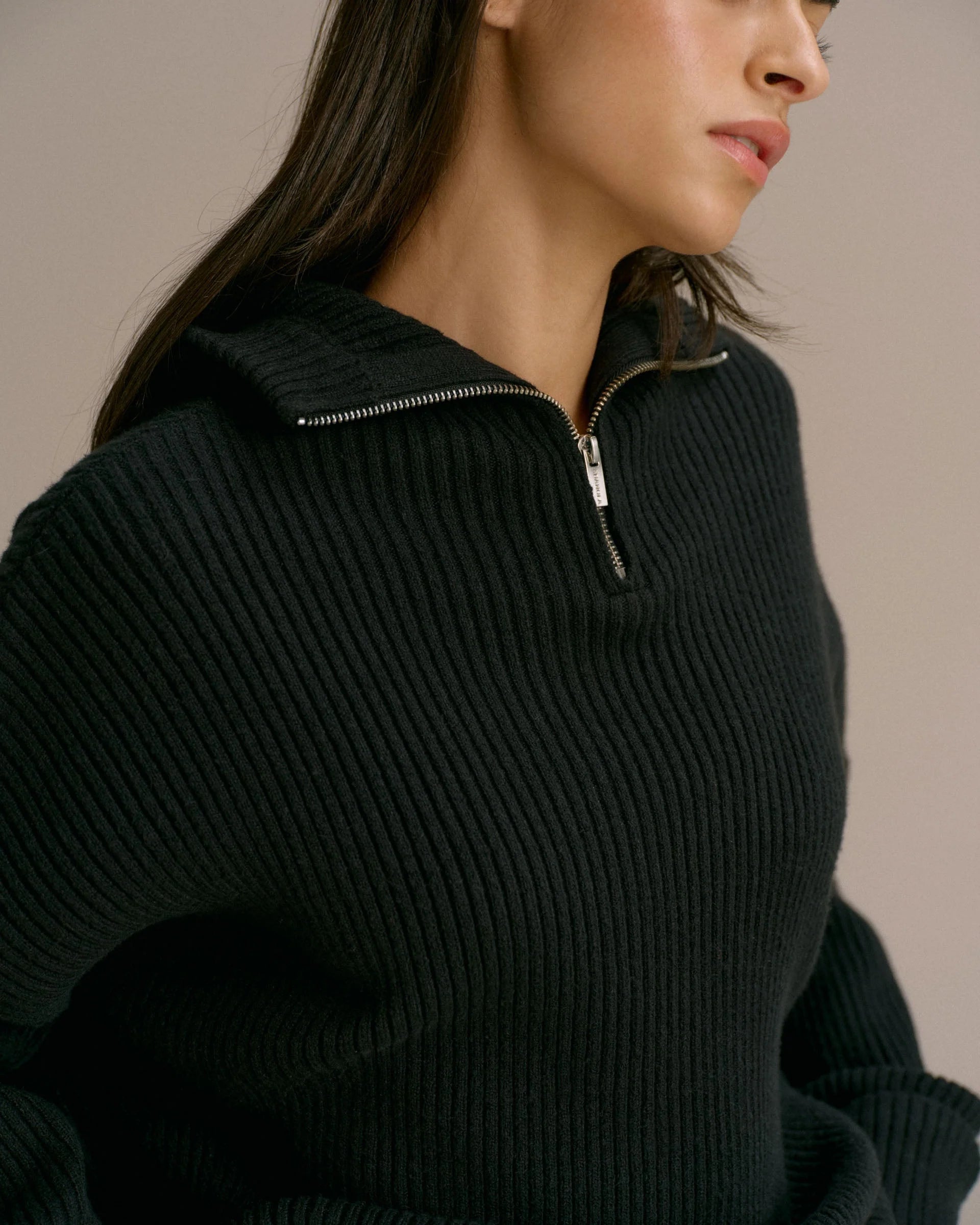 Balaclava Knit Hoodie - Black