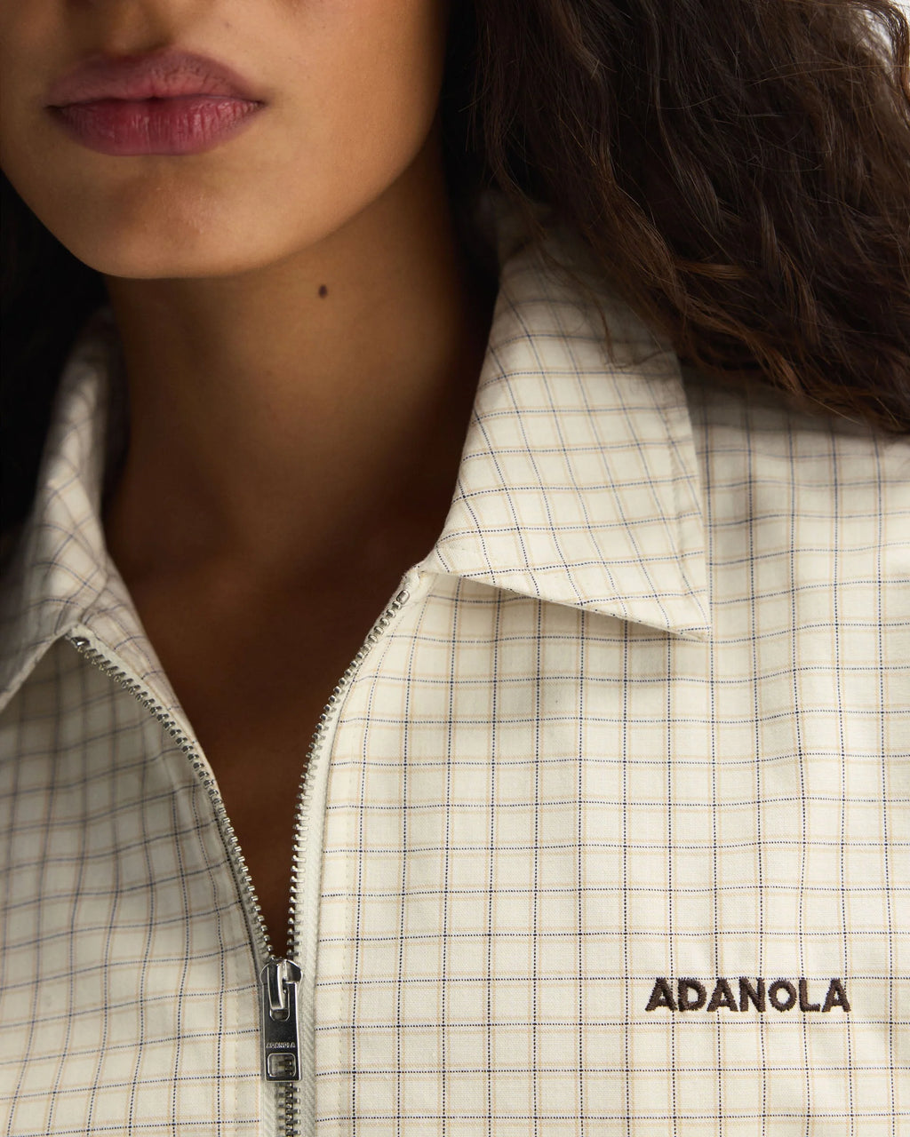 Checked Collared Jacket - Buttercream