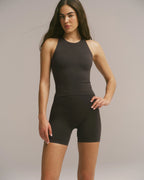Seamless Crop Shorts - Coffee Bean