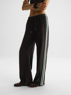Terry Towelling Straight Leg Trousers - Coffee Bean