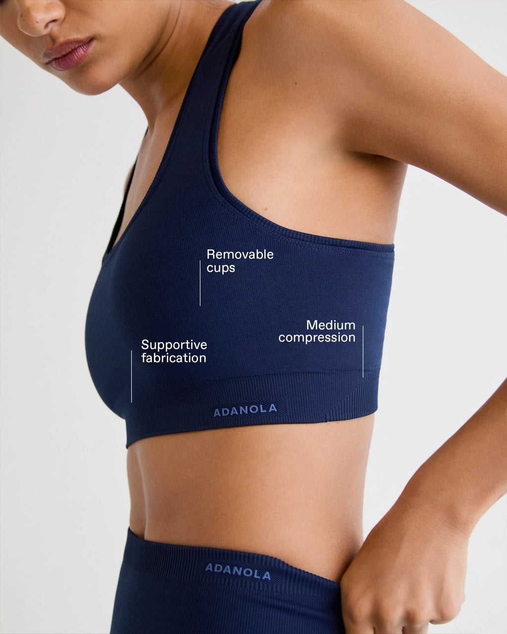 Classic Seamless Racer Back Bra - Navy Blue