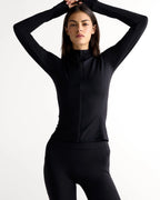 Ultimate Long Sleeve Zip Up Top - Black