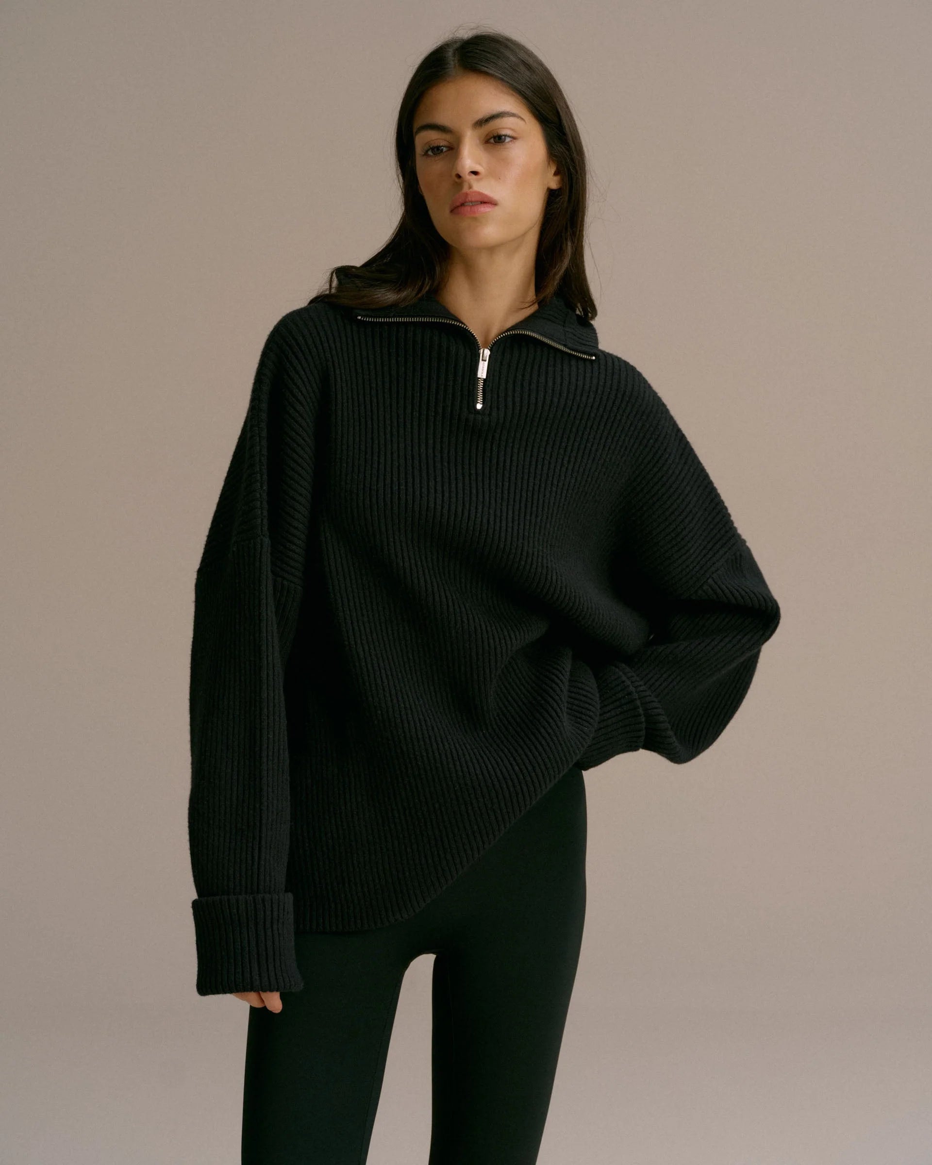 Balaclava Knit Hoodie - Black