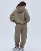 Varsity Oversized Hoodie - Clay Beige