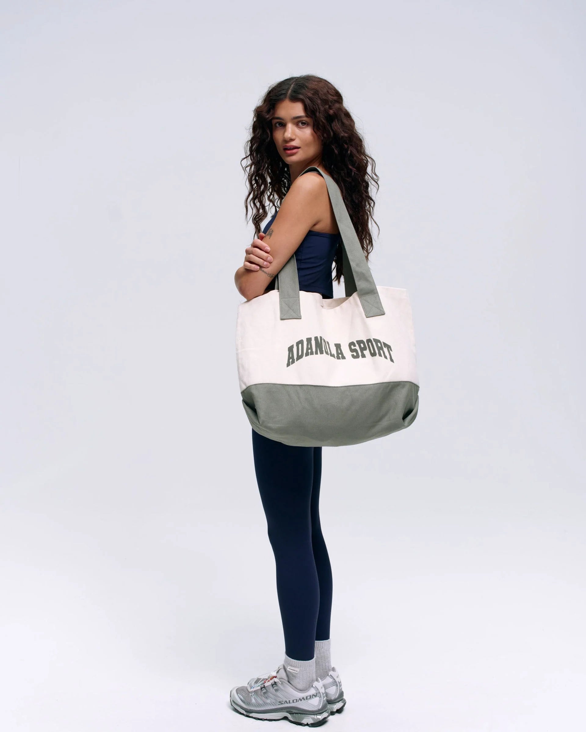 Adanola Sport Branded Tote - Cream/Olive