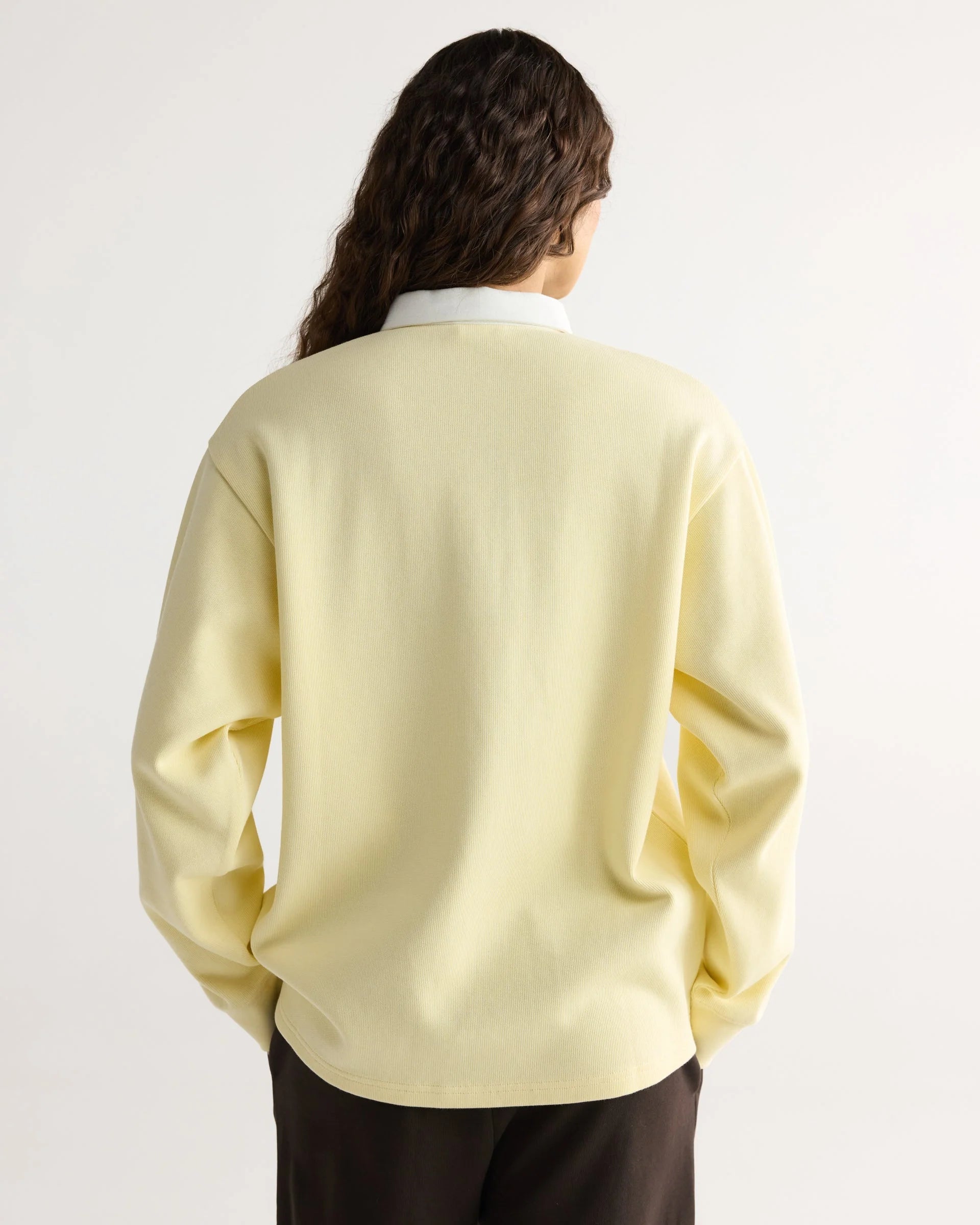 Varsity Oversized Rugby Sweatshirt - Buttercream