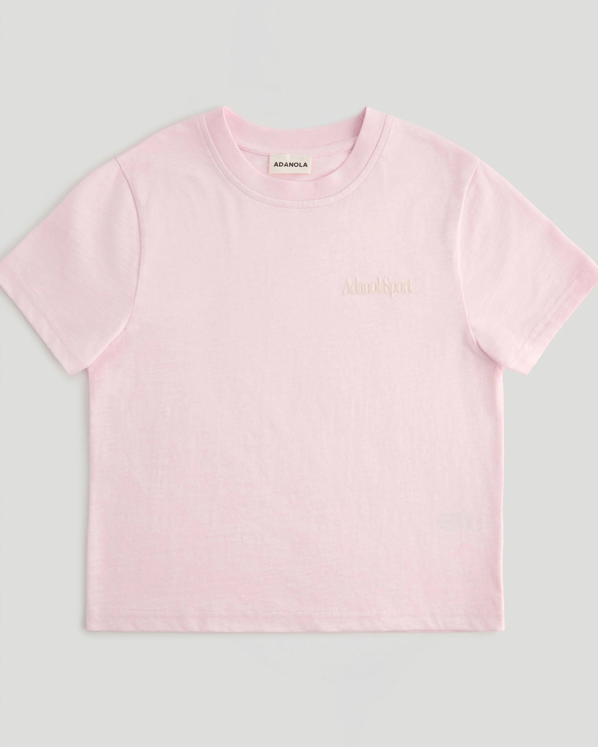 Retro Adanola Sport Classic Slub T-shirt - Soft Pink/Marshmallow White