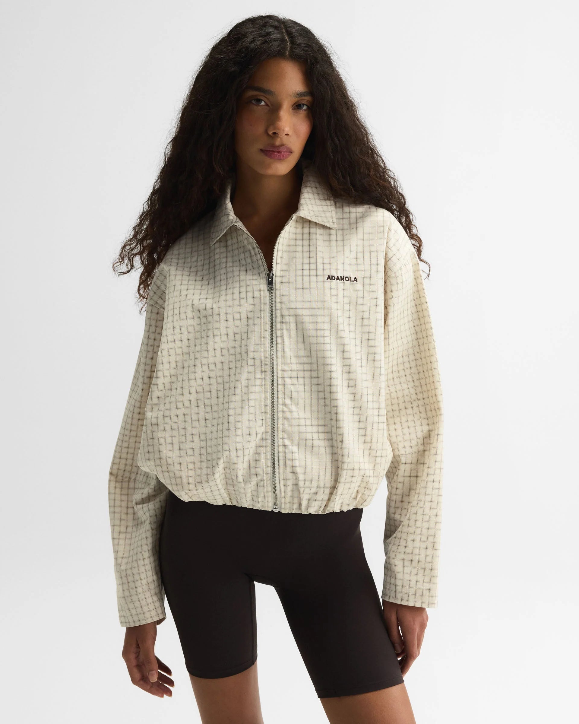 Checked Collared Jacket - Buttercream