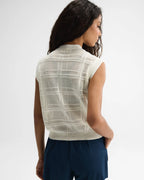 Jaquard Knit Vest Top - Marshmallow White