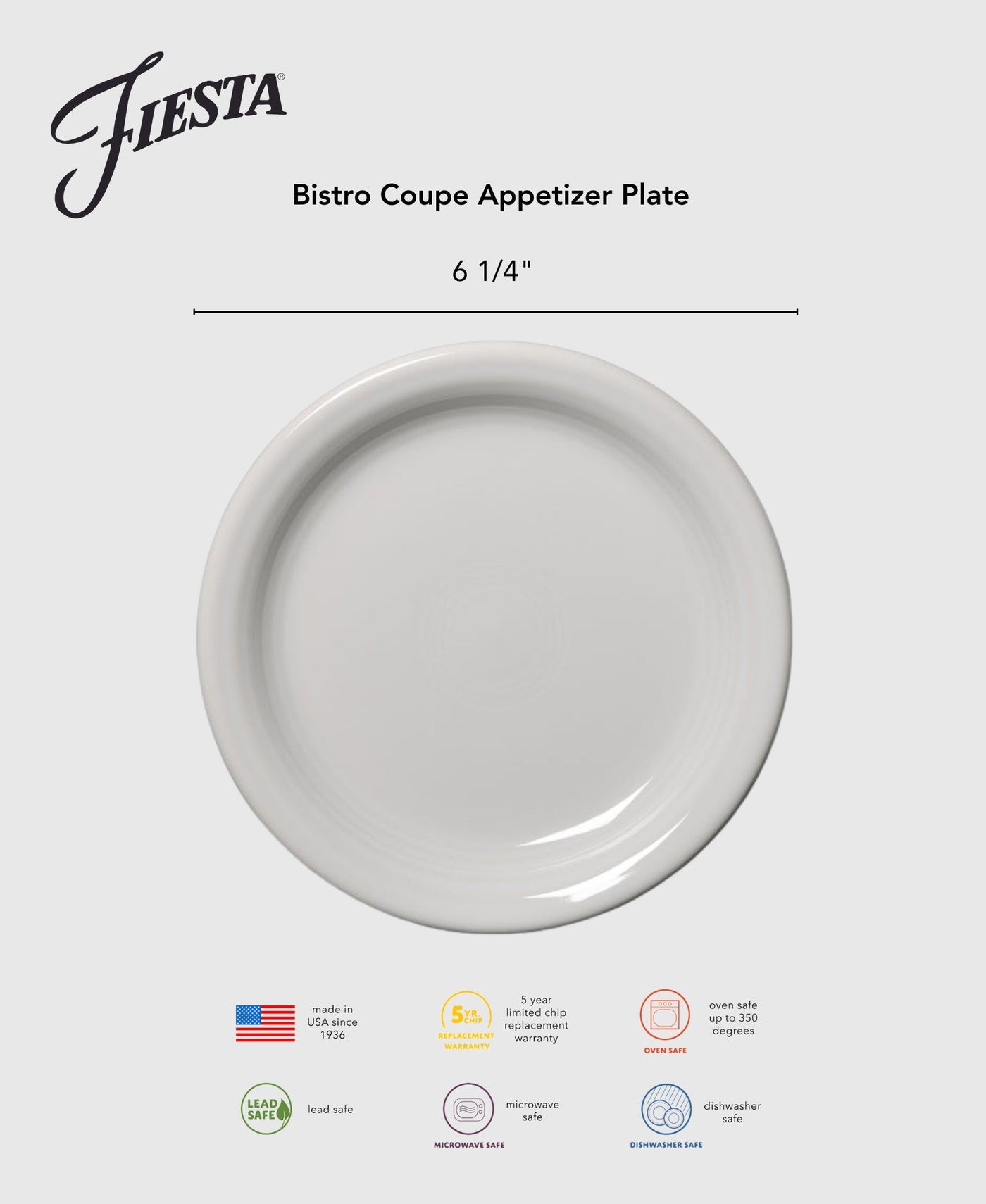 Retired Bistro Coupe 6 1/4 Inch Appetizer Plate