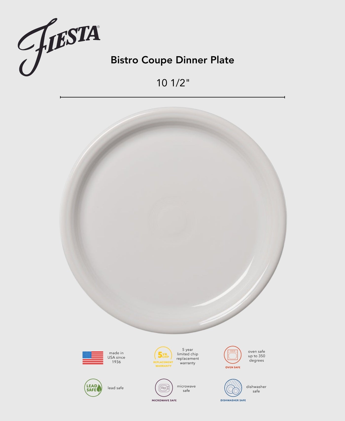 Bistro Coupe 10 1/2 Inch Dinner Plate Foundry