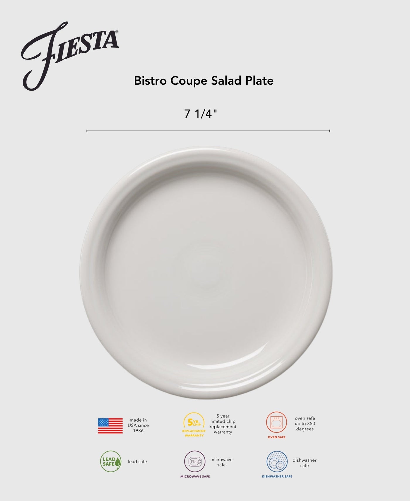 Bistro Coupe 7 1/4 Inch Salad Plate Foundry
